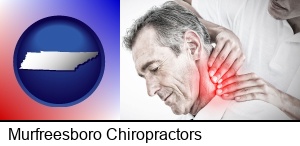 Murfreesboro, Tennessee - male chiropractor massaging the neck of a patient