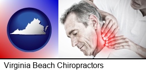 Virginia Beach, Virginia - male chiropractor massaging the neck of a patient